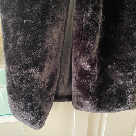 Boohoo black teddy trench coat - Picture 3 of 5